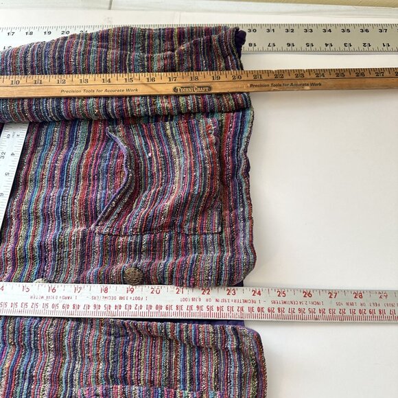 Anu By Natural Multicolor Striped Womens Cotton Jacket Large Purple Pockets - Picture 6 of 8